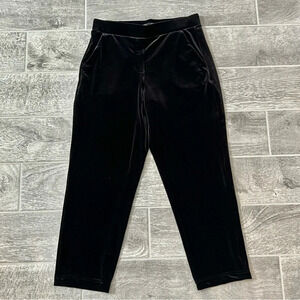 LOFT Women’s Black Velvet Pants with Pockets Size Small